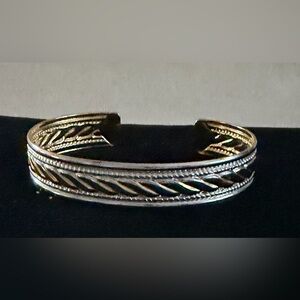 Gold and Silver Tone Cuff Bracelet
